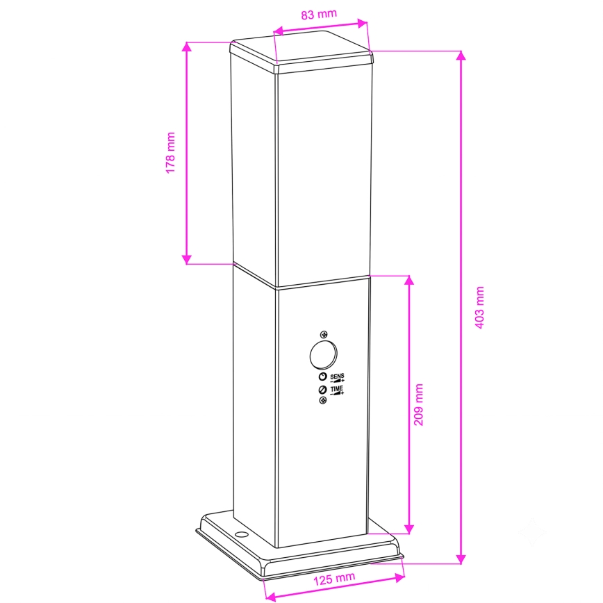 BRILAGI - Lauko šviestuvas su jutikliu NOVA 1xE27/15W/230V 40 cm IP44 antracitas