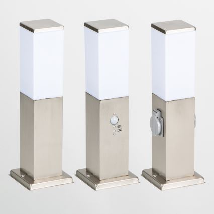 BRILAGI - Lauko šviestuvas su jutikliu NOVA 1xE27/15W/230V 40 cm IP44 matinis chromas