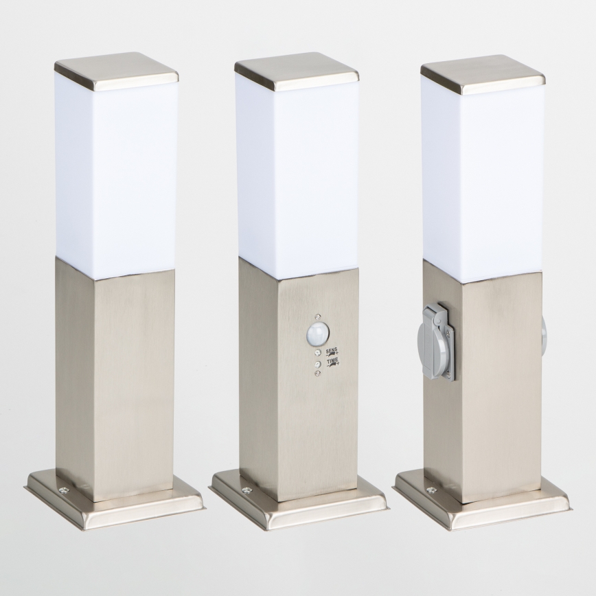 BRILAGI - Lauko šviestuvas su jutikliu NOVA 1xE27/15W/230V 40 cm IP44 matinis chromas