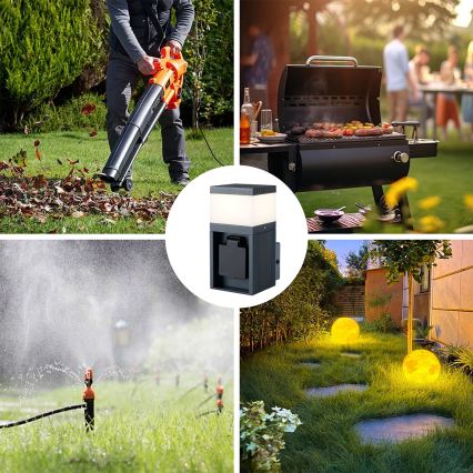 Brilagi - lauko sieninis šviestuvas su SCHUKO lizdu PILLAR 1xG9/11W/230V IP44 antracito