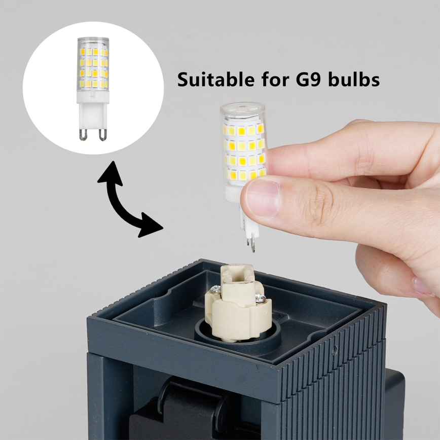 Brilagi - lauko sieninis šviestuvas su SCHUKO lizdu PILLAR 1xG9/11W/230V IP44 antracito