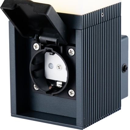 Brilagi - lauko sieninis šviestuvas su SCHUKO lizdu PILLAR 1xG9/11W/230V IP44 antracito