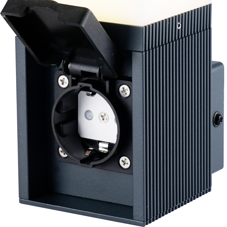 Brilagi - lauko sieninis šviestuvas su SCHUKO lizdu PILLAR 1xG9/11W/230V IP44 antracito