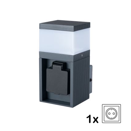 Brilagi - lauko sieninis šviestuvas su SCHUKO lizdu PILLAR 1xG9/11W/230V IP44 antracito