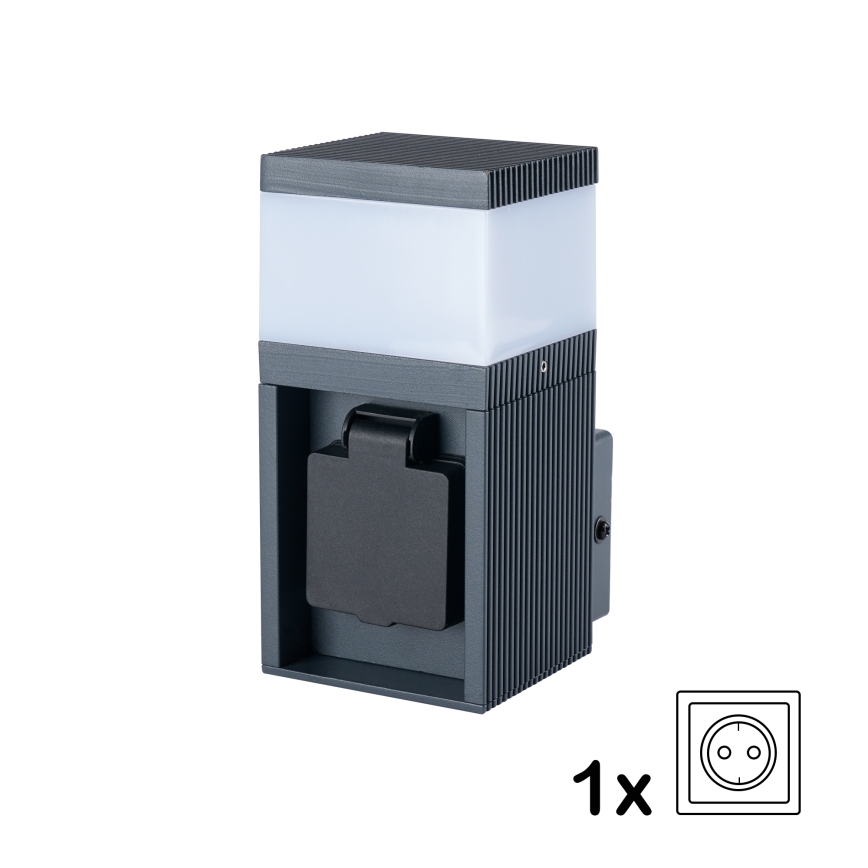 Brilagi - lauko sieninis šviestuvas su SCHUKO lizdu PILLAR 1xG9/11W/230V IP44 antracito
