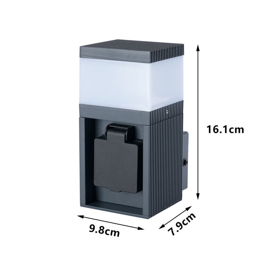 Brilagi - lauko sieninis šviestuvas su SCHUKO lizdu PILLAR 1xG9/11W/230V IP44 antracito