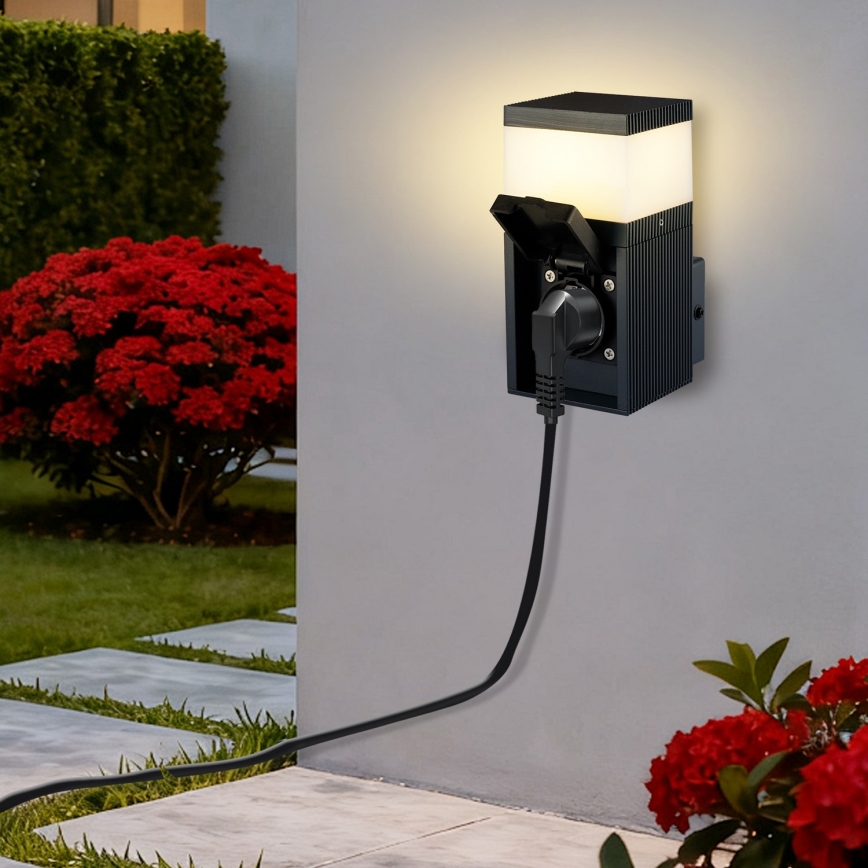 Brilagi - lauko sieninis šviestuvas su SCHUKO lizdu PILLAR 1xG9/11W/230V IP44 antracito