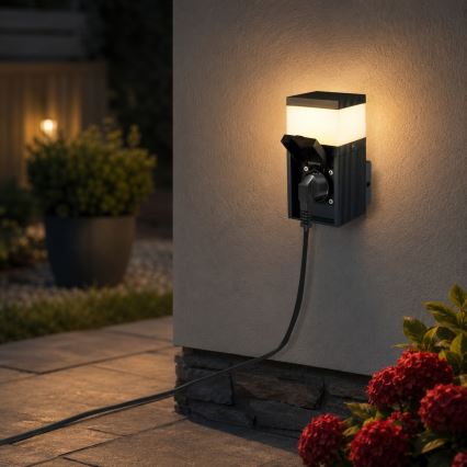 Brilagi - lauko sieninis šviestuvas su SCHUKO lizdu PILLAR 1xG9/11W/230V IP44 antracito