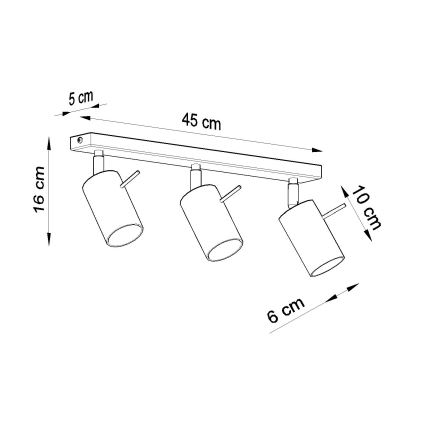 Brilagi -  LED akcentinis šviestuvas ASMUS 3xGU10/7W/230V juoda