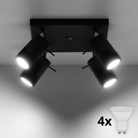 Brilagi -  LED akcentinis šviestuvas ASMUS 4xGU10/7W/230V juoda