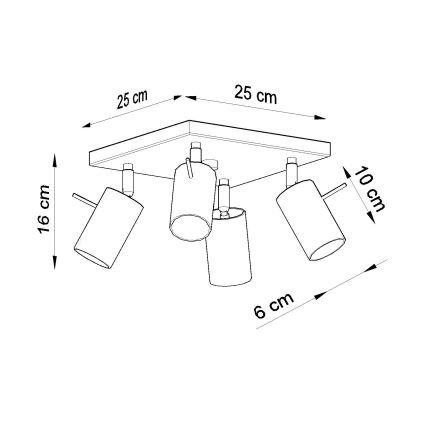 Brilagi -  LED akcentinis šviestuvas ASMUS 4xGU10/7W/230V juoda