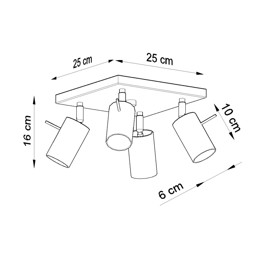 Brilagi -  LED akcentinis šviestuvas ASMUS 4xGU10/7W/230V juoda