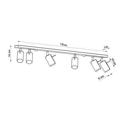 Brilagi -  LED akcentinis šviestuvas ASMUS 6xGU10/7W/230V balta