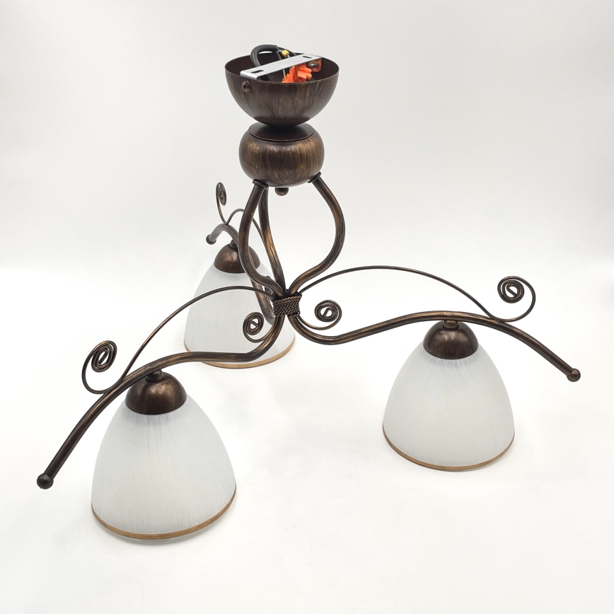 Brilagi - LED Ant pagrindo montuojamas sietynas ANTICO 3xE27/60W/230V bronzinė patina
