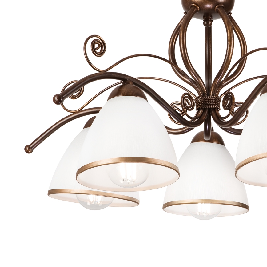 Brilagi - LED Ant pagrindo montuojamas sietynas ANTICO 5xE27/60W/230V bronzinė patina