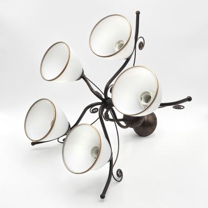 Brilagi - LED Ant pagrindo montuojamas sietynas ANTICO 5xE27/60W/230V bronzinė patina