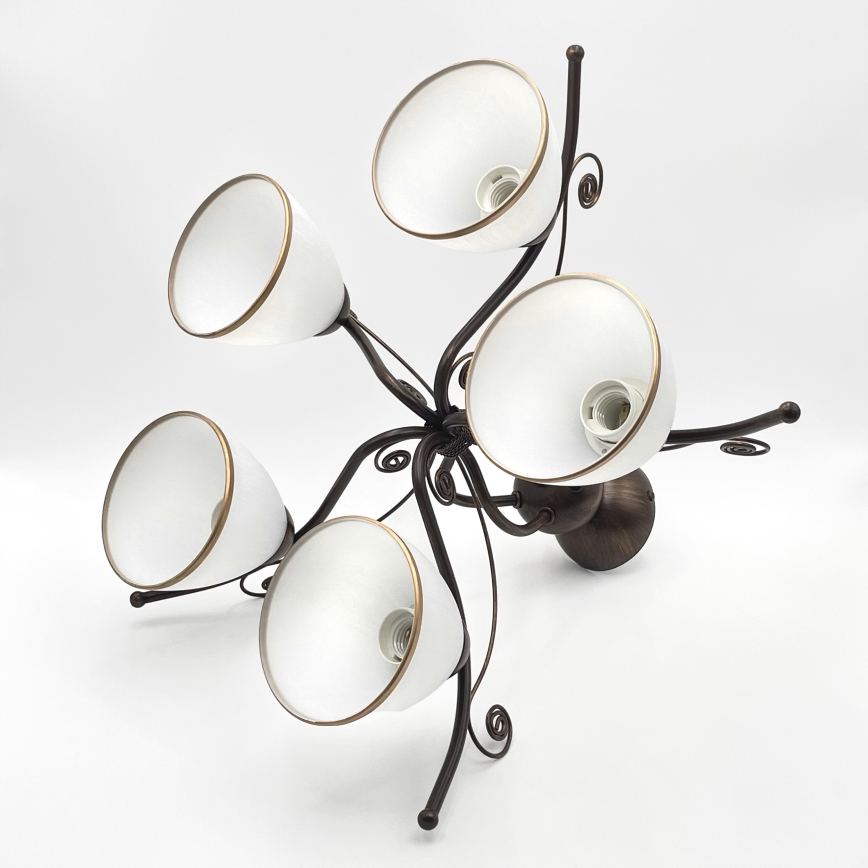 Brilagi - LED Ant pagrindo montuojamas sietynas ANTICO 5xE27/60W/230V bronzinė patina