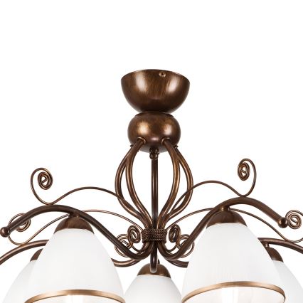Brilagi - LED Ant pagrindo montuojamas sietynas ANTICO 5xE27/60W/230V bronzinė patina