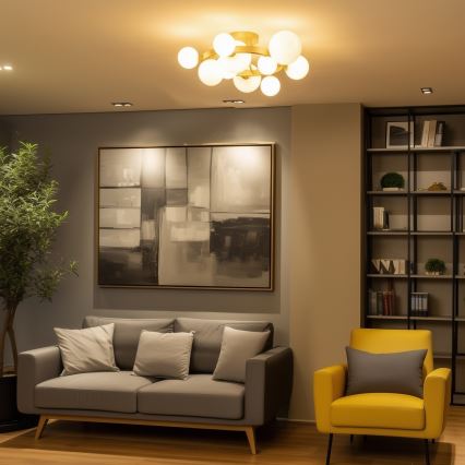 Brilagi - LED Ant pagrindo montuojamas sietynas MILLA 10xG9/3W/230V auksas/balta