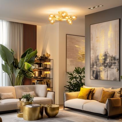 Brilagi - LED Ant pagrindo montuojamas sietynas MILLA 10xG9/3W/230V auksas