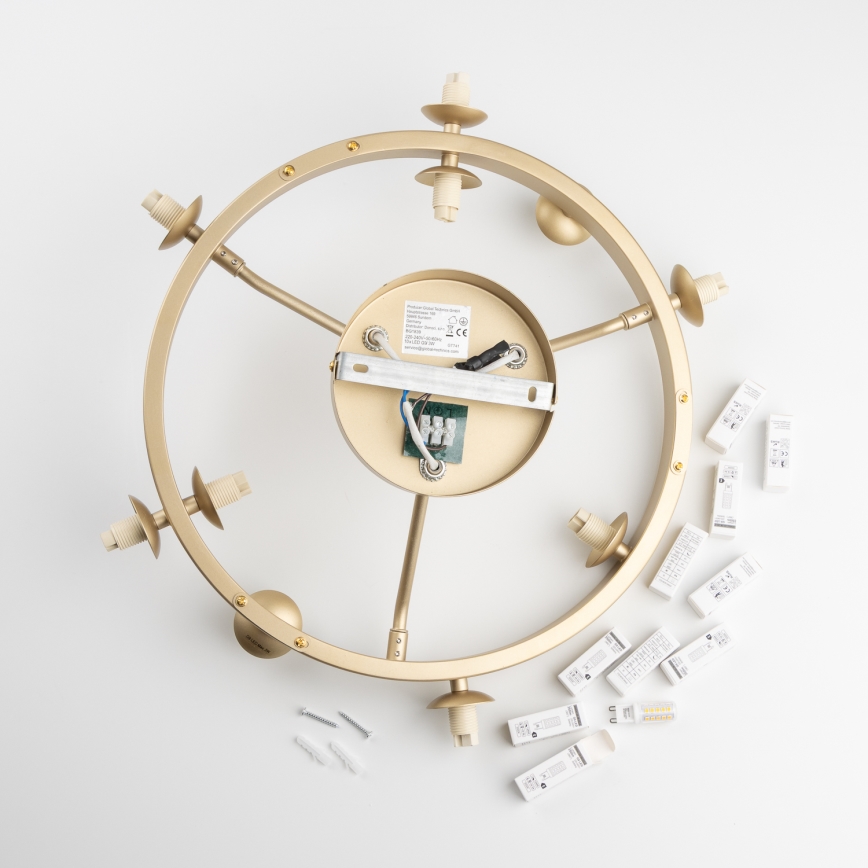 Brilagi - LED Ant pagrindo montuojamas sietynas MILLA 10xG9/3W/230V auksas