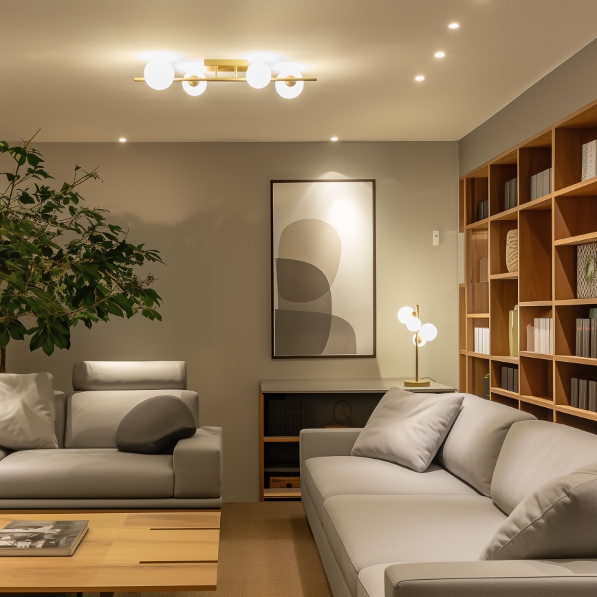 Brilagi - LED Ant pagrindo montuojamas sietynas MILLA 4xG9/3W/230V auksas/balta