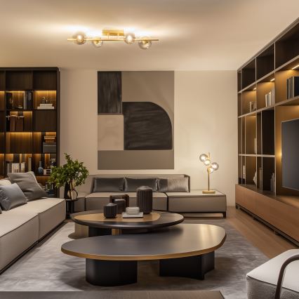 Brilagi - LED Ant pagrindo montuojamas sietynas MILLA 4xG9/3W/230V auksas/dūminis