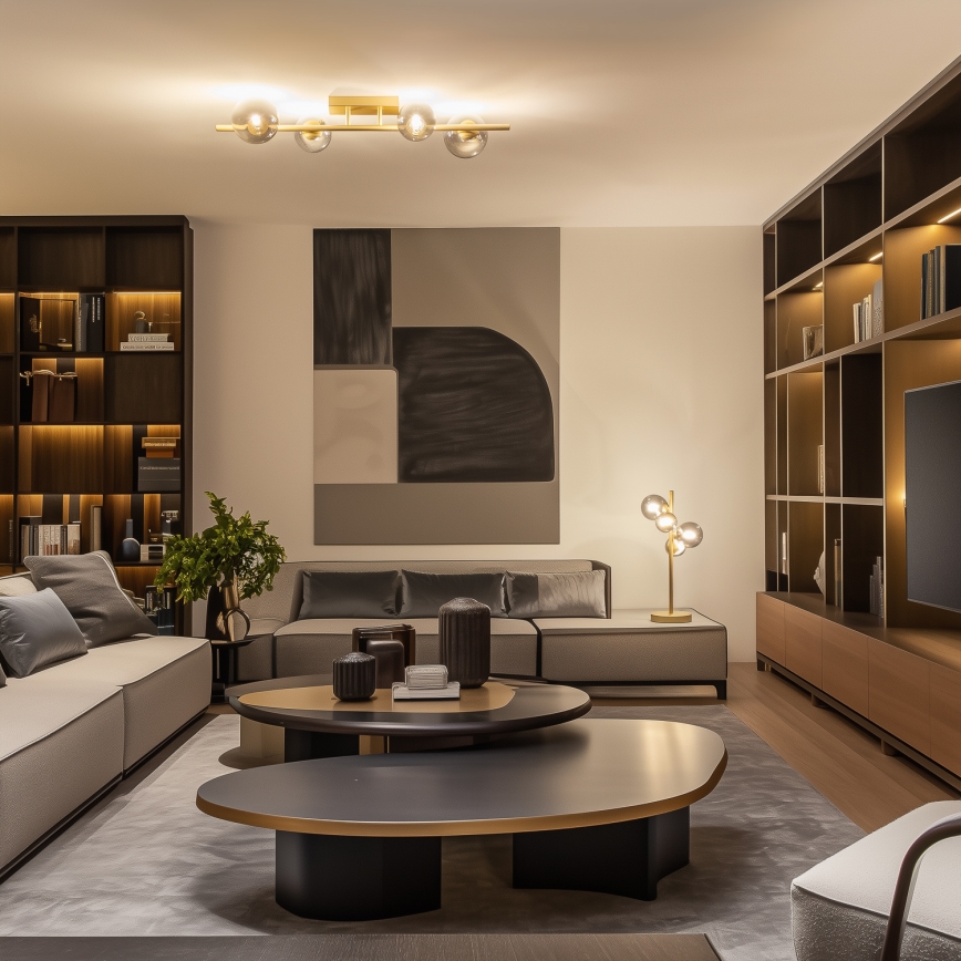 Brilagi - LED Ant pagrindo montuojamas sietynas MILLA 4xG9/3W/230V auksas/dūminis