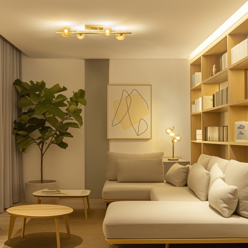 Brilagi - LED Ant pagrindo montuojamas sietynas MILLA 4xG9/3W/230V auksas