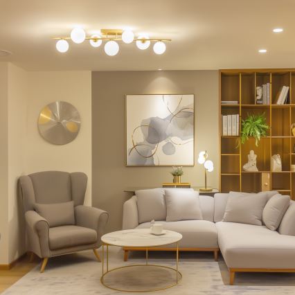 Brilagi - LED Ant pagrindo montuojamas sietynas MILLA 7xG9/3W/230V auksas/balta