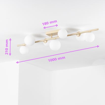 Brilagi - LED Ant pagrindo montuojamas sietynas MILLA 7xG9/3W/230V auksas/balta