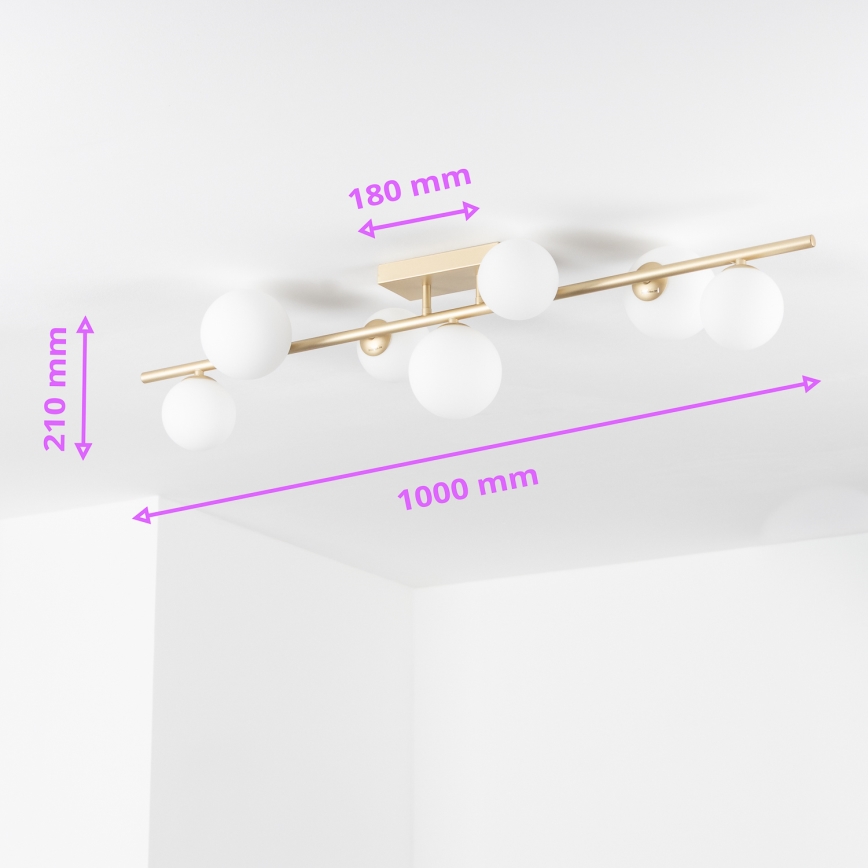 Brilagi - LED Ant pagrindo montuojamas sietynas MILLA 7xG9/3W/230V auksas/balta