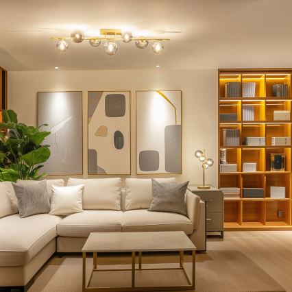 Brilagi - LED Ant pagrindo montuojamas sietynas MILLA 7xG9/3W/230V auksas/dūminis