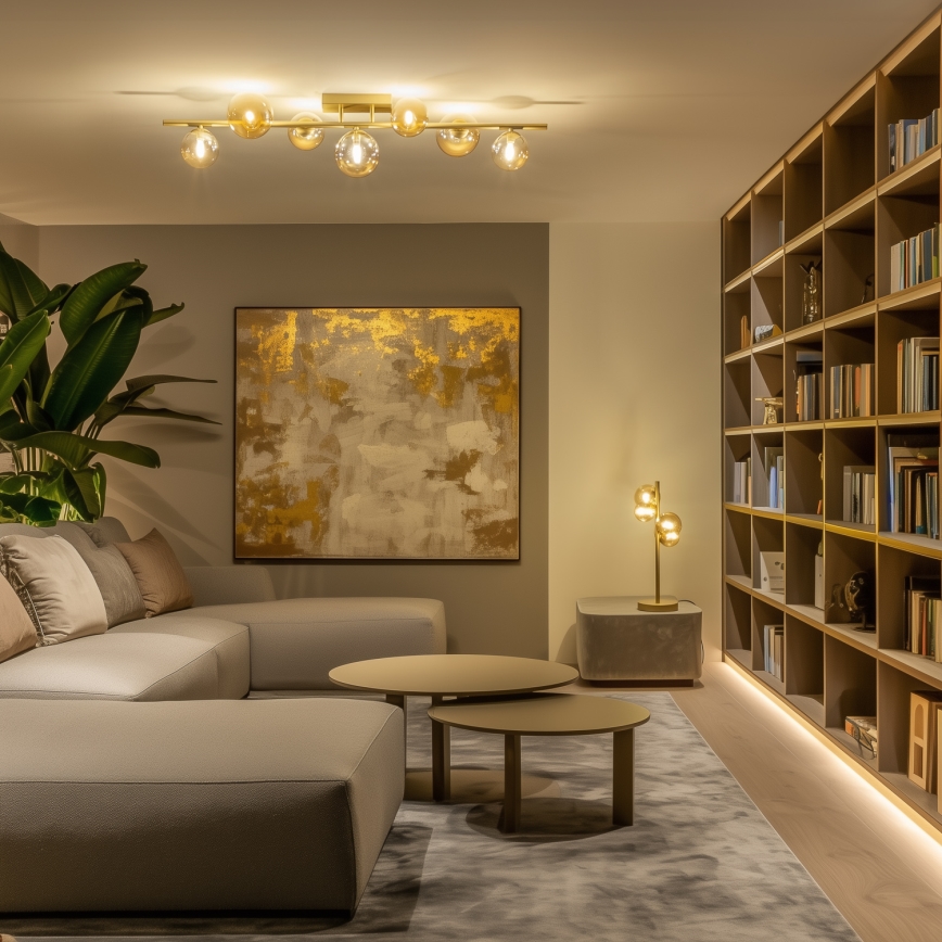 Brilagi - LED Ant pagrindo montuojamas sietynas MILLA 7xG9/3W/230V auksas