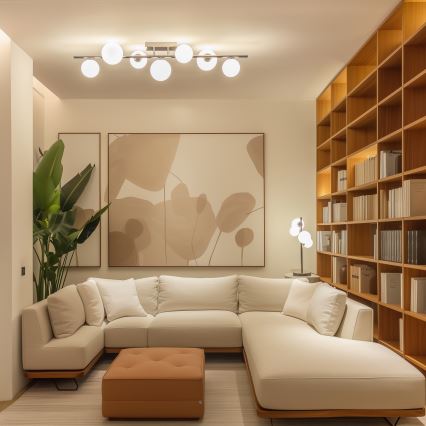 Brilagi - LED Ant pagrindo montuojamas sietynas MILLA 7xG9/3W/230V blizgus chromas/balta