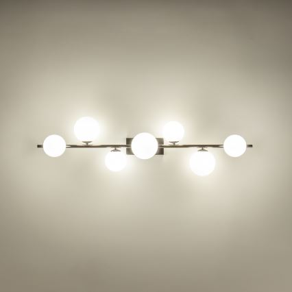 Brilagi - LED Ant pagrindo montuojamas sietynas MILLA 7xG9/3W/230V blizgus chromas/balta