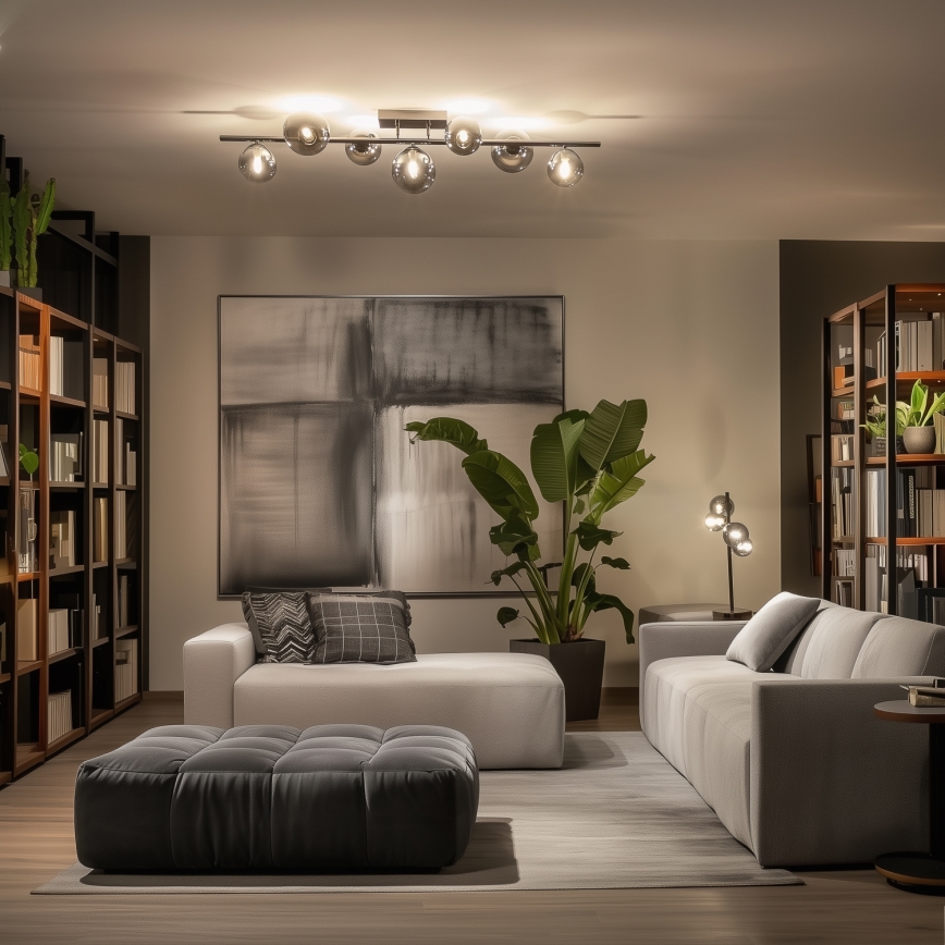 Brilagi - LED Ant pagrindo montuojamas sietynas MILLA 7xG9/3W/230V blizgus chromas/dūminis