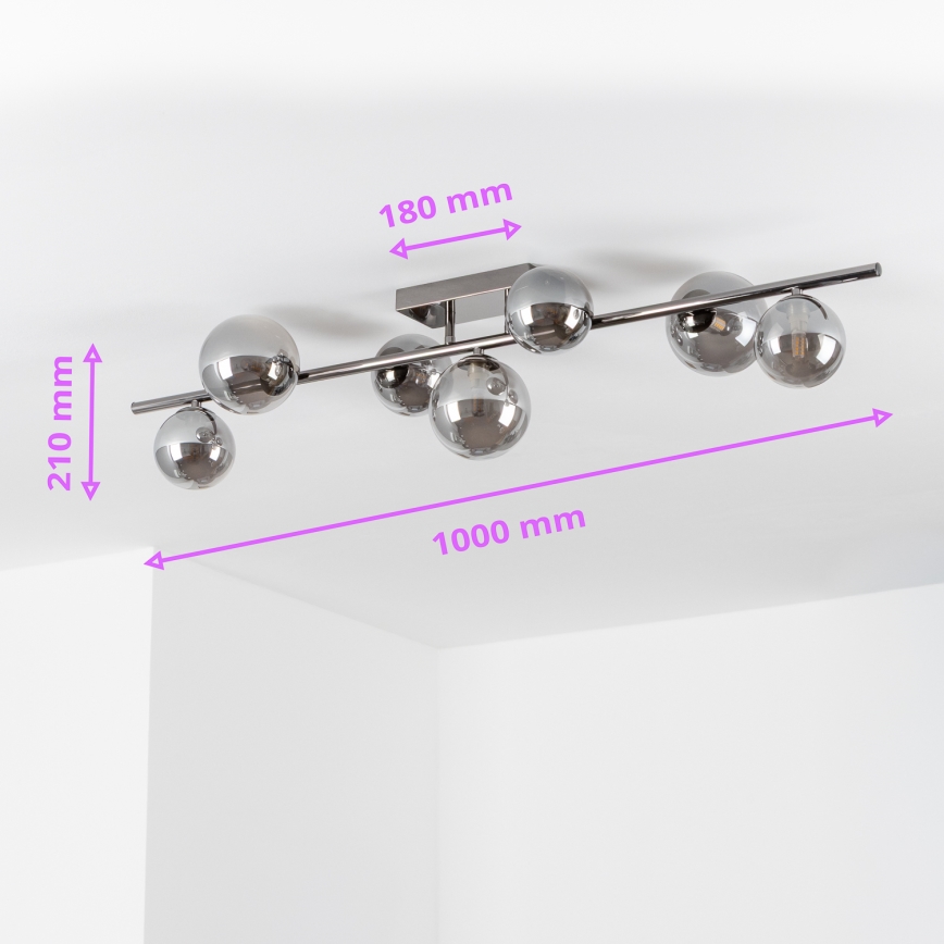 Brilagi - LED Ant pagrindo montuojamas sietynas MILLA 7xG9/3W/230V blizgus chromas/dūminis