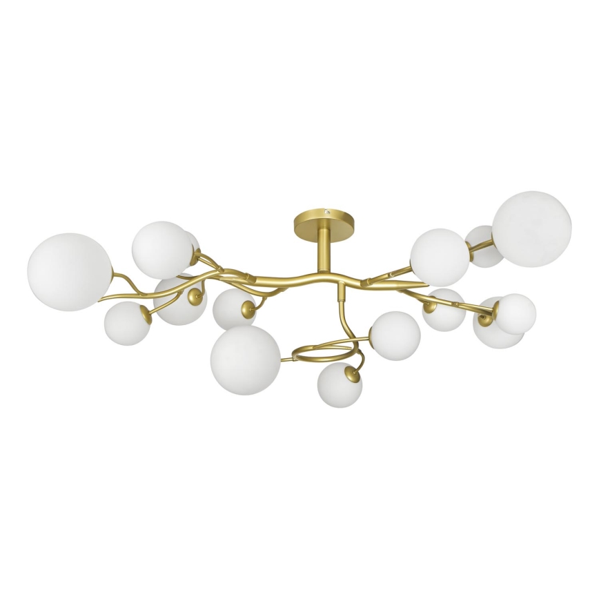 Brilagi - LED Ant pagrindo montuojamas sietynas MISTEL 15xG9/3W/230V auksas/balta