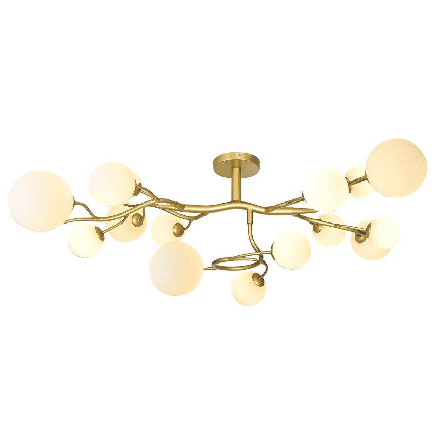 Brilagi - LED Ant pagrindo montuojamas sietynas MISTEL 15xG9/3W/230V auksas/balta