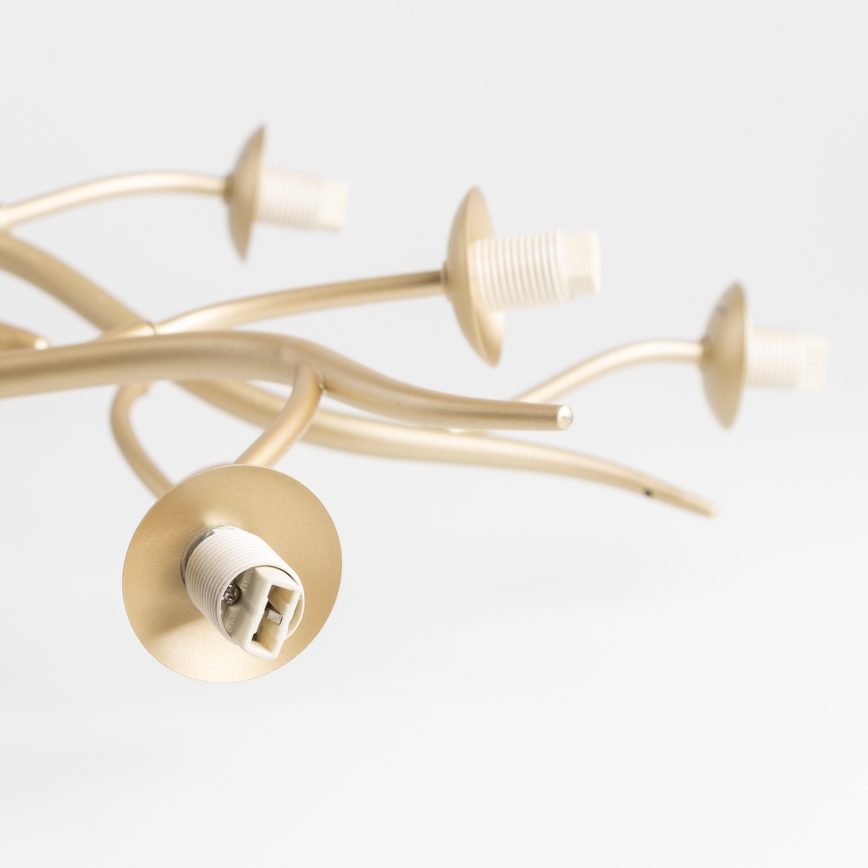 Brilagi - LED Ant pagrindo montuojamas sietynas MISTEL 15xG9/3W/230V auksas/balta