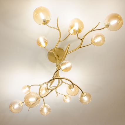 Brilagi - LED Ant pagrindo montuojamas sietynas MISTEL 15xG9/3W/230V auksas