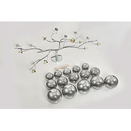 Brilagi - LED Ant pagrindo montuojamas sietynas MISTEL 15xG9/3W/230V blizgus chromas/dūminis