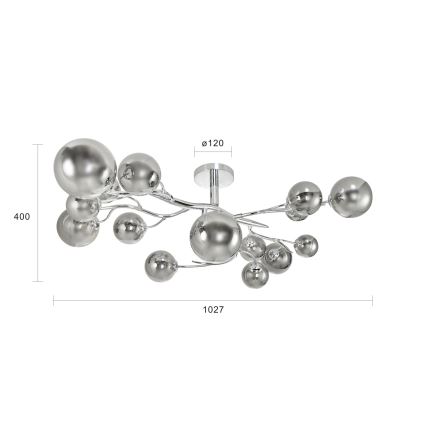 Brilagi - LED Ant pagrindo montuojamas sietynas MISTEL 15xG9/3W/230V blizgus chromas/dūminis