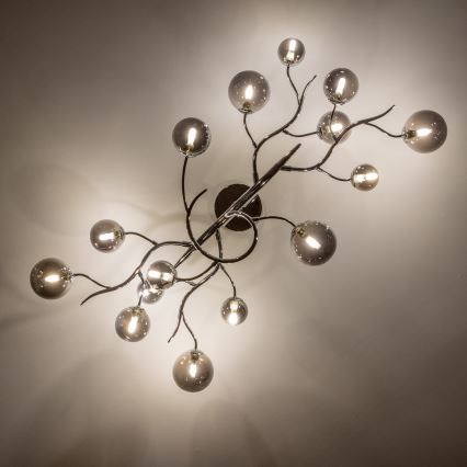 Brilagi - LED Ant pagrindo montuojamas sietynas MISTEL 15xG9/3W/230V blizgus chromas/dūminis