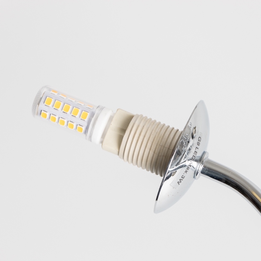 Brilagi - LED Ant pagrindo montuojamas sietynas MISTEL 15xG9/3W/230V blizgus chromas/dūminis