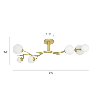 Brilagi - LED Ant pagrindo montuojamas sietynas MISTEL 6xG9/3W/230V auksas/balta