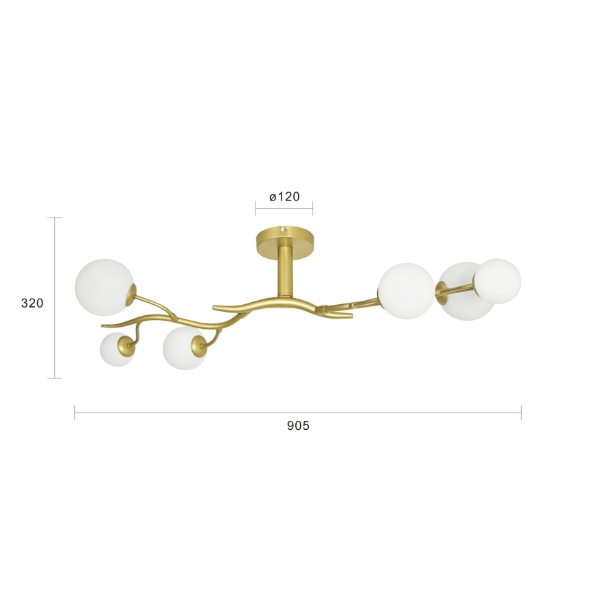 Brilagi - LED Ant pagrindo montuojamas sietynas MISTEL 6xG9/3W/230V auksas/balta