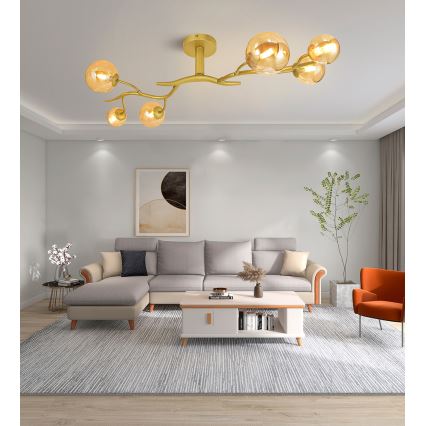Brilagi - LED Ant pagrindo montuojamas sietynas MISTEL 6xG9/3W/230V auksas