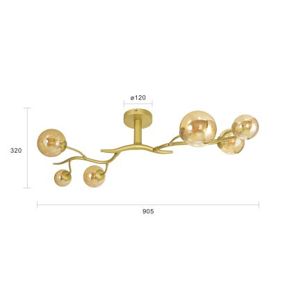 Brilagi - LED Ant pagrindo montuojamas sietynas MISTEL 6xG9/3W/230V auksas